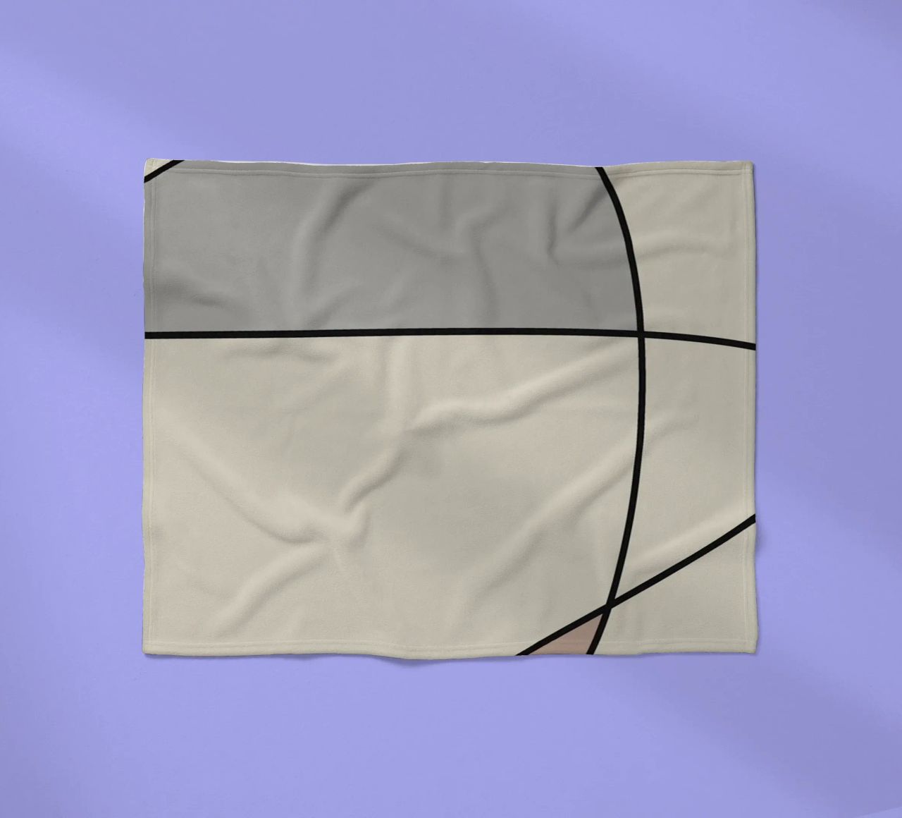 Minimal graceful line art abstract 12 fleece blanket by Little Dean