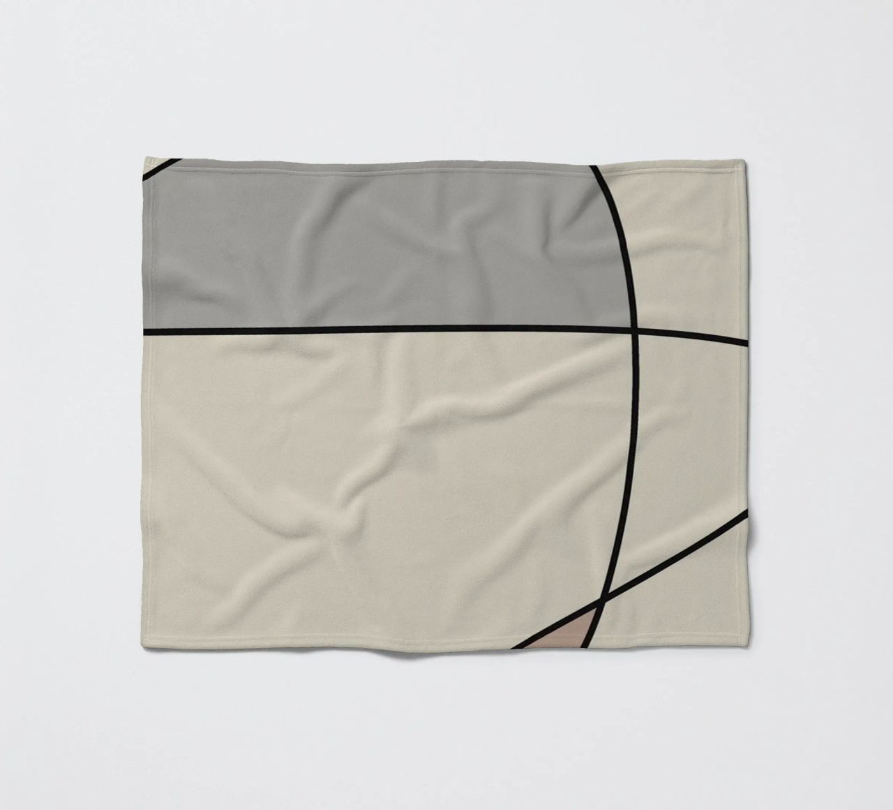 Minimal graceful line art abstract 12 fleece blanket by Little Dean