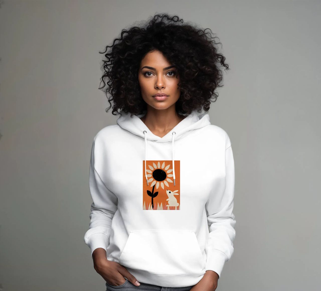 Girasole e coniglio Retro Pop felpa con cappuccio da THE LATEST SHOP