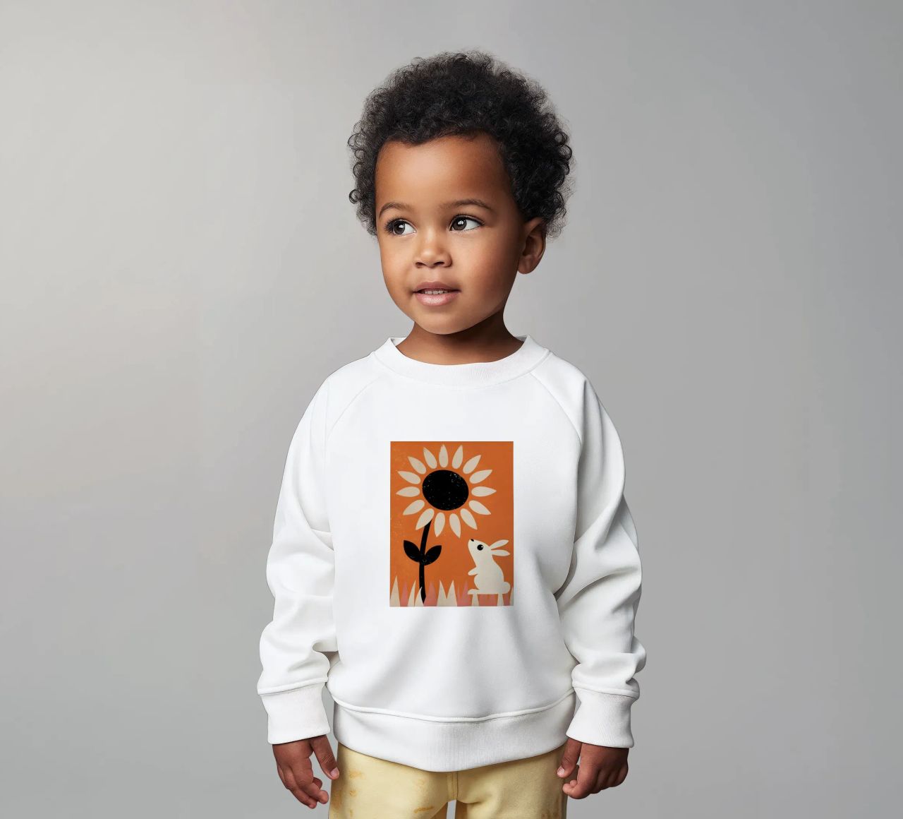 Girasole e coniglio Retro Pop felpa neonato da THE LATEST SHOP