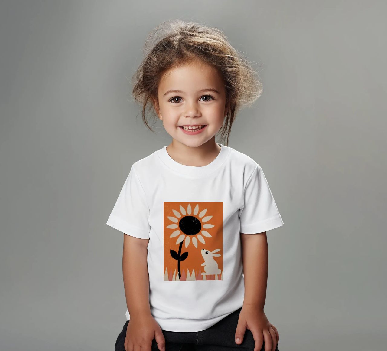 Girasole e coniglio Retro Pop t-shirt bambini da THE LATEST SHOP