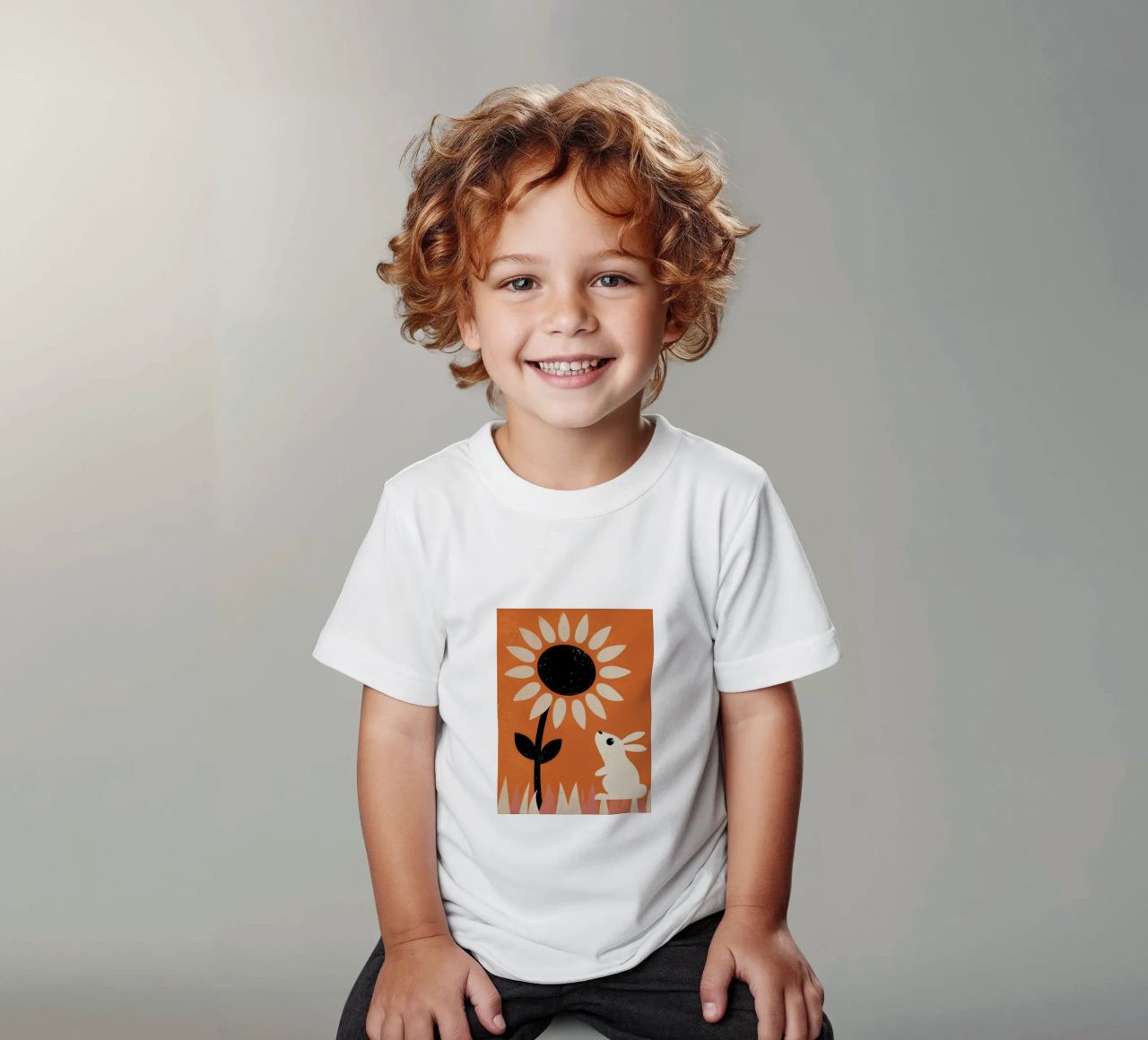 Girasole e coniglio Retro Pop t-shirt bambini da THE LATEST SHOP