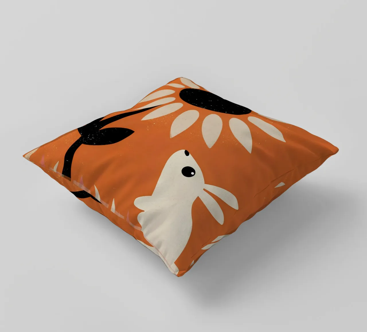 Girasole e coniglio Retro Pop cuscino da THE LATEST SHOP