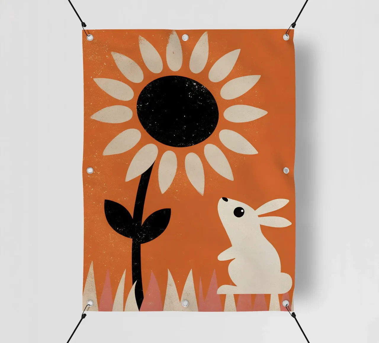 Girasole e coniglio Retro Pop telo in pvc da THE LATEST SHOP