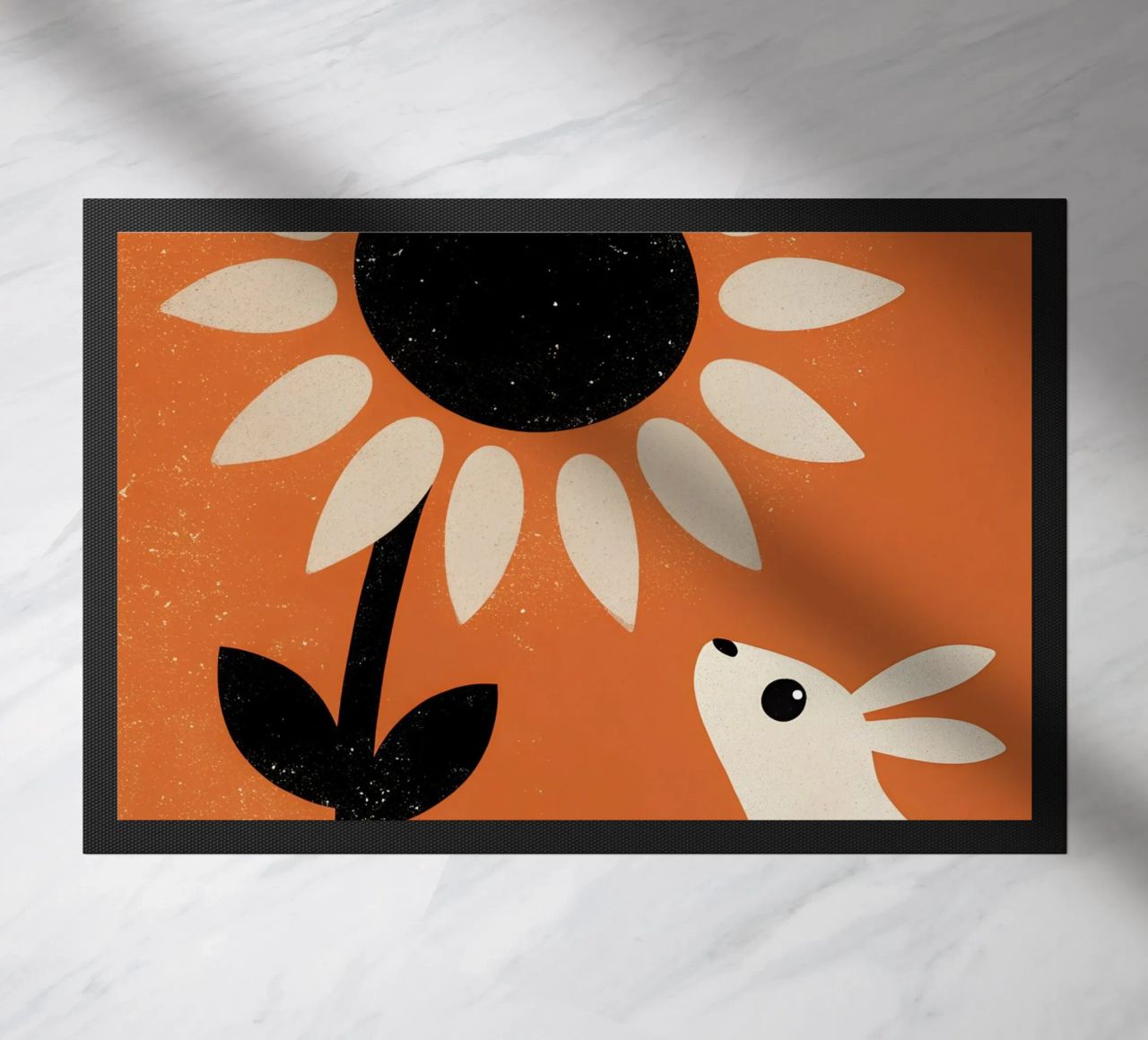 Girasole e coniglio Retro Pop zerbino da THE LATEST SHOP