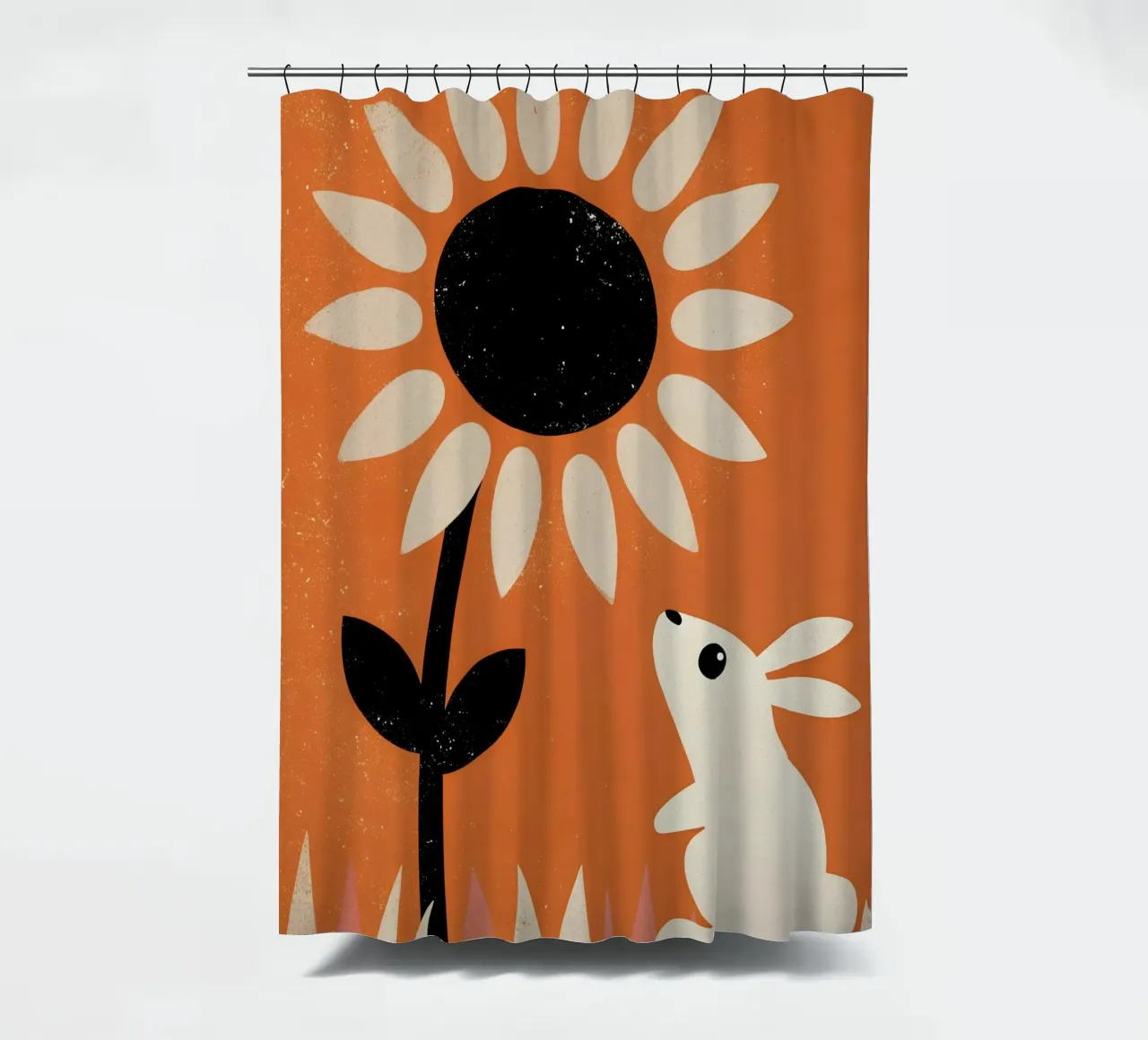 Girasole e coniglio Retro Pop tenda da doccia da THE LATEST SHOP