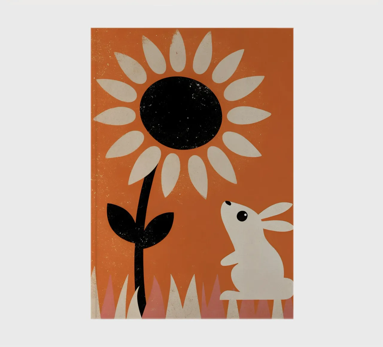 Sonnenblume und Kaninchen Retro Pop Notizbuch von THE LATEST SHOP