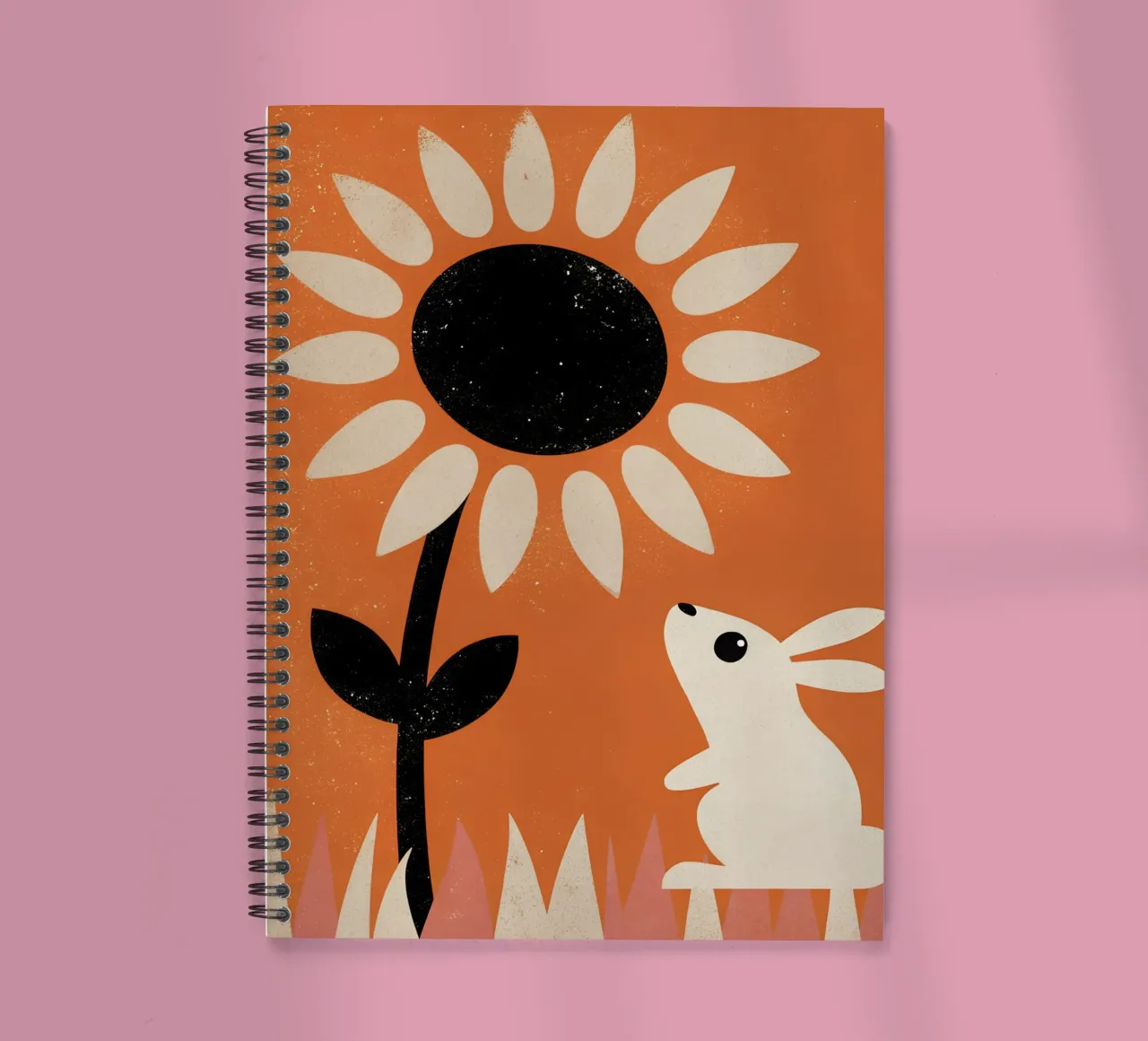 Sunflower and Rabbit Retro Pop spiral notebook by THE LATEST SHOP