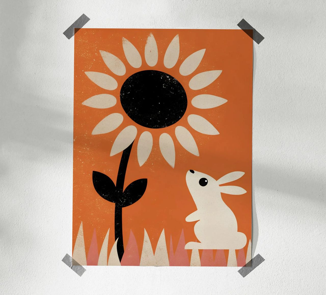 Sunflower and Rabbit Retro Pop poster by THE LATEST SHOP