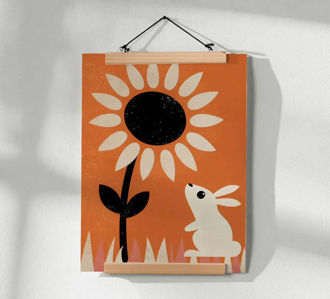 Girasole e coniglio Retro Pop carta hahnemühle da THE LATEST SHOP