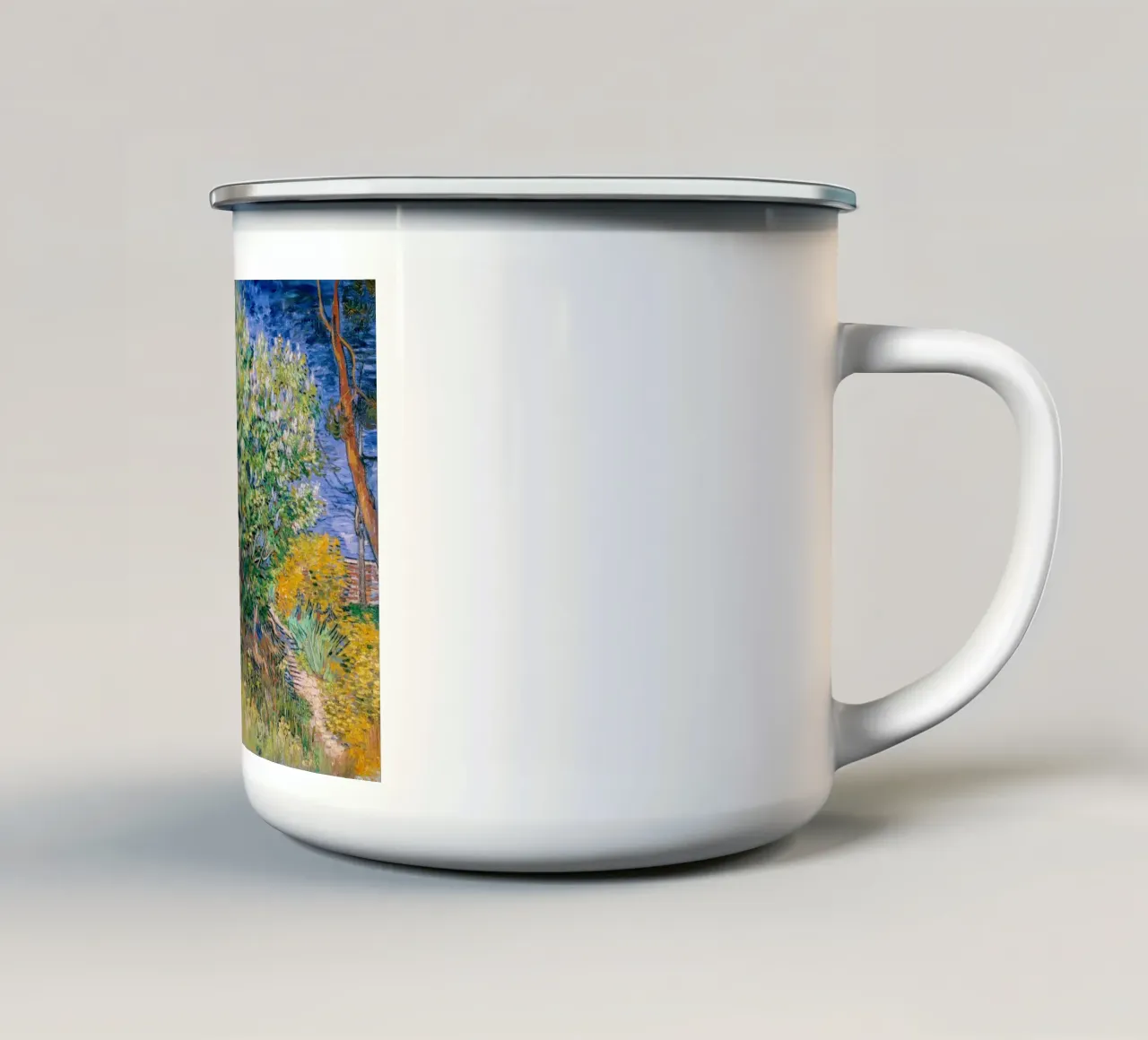 Vincent van Gogh, Cespuglio di lillà, Prato fiorito tazza in smalto da Carinaprint