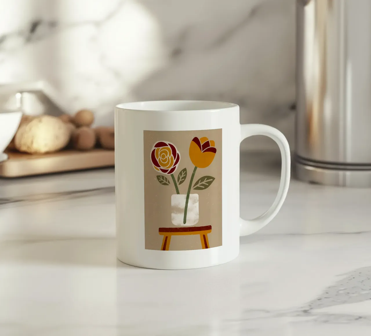 Fiore di rosa retrò pop tazza in ceramica da THE LATEST SHOP