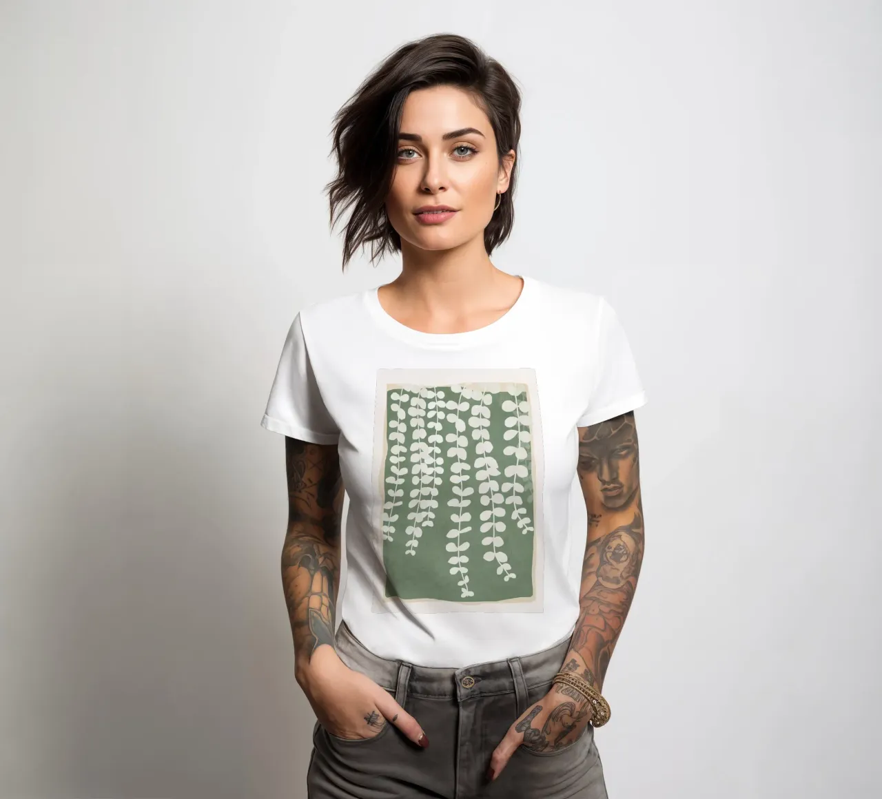 Minimal Abstract Leaves 2 t-shirt da donna da cityart