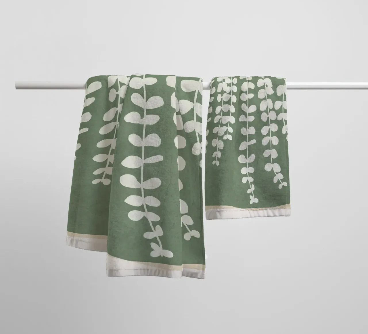 Minimal Abstract Leaves 2 asciugamano da bagno da cityart