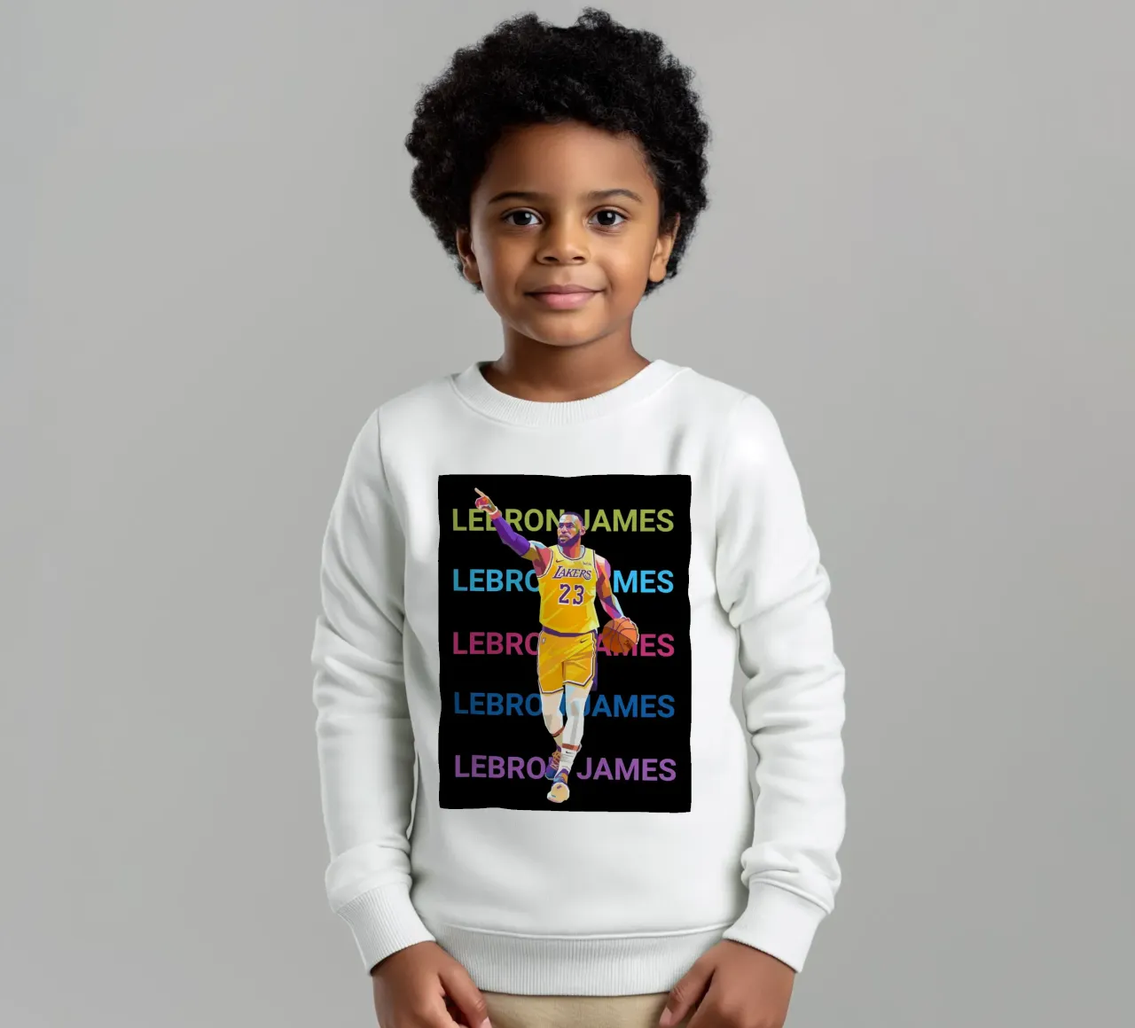 Lebron James art kids sweatshirt by Hantamrata
