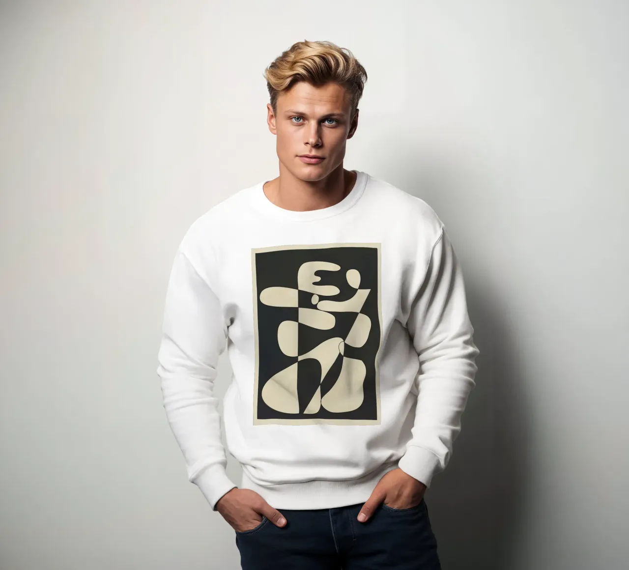 Modern Abstract Contrast – Noir sweatshirt by cityart