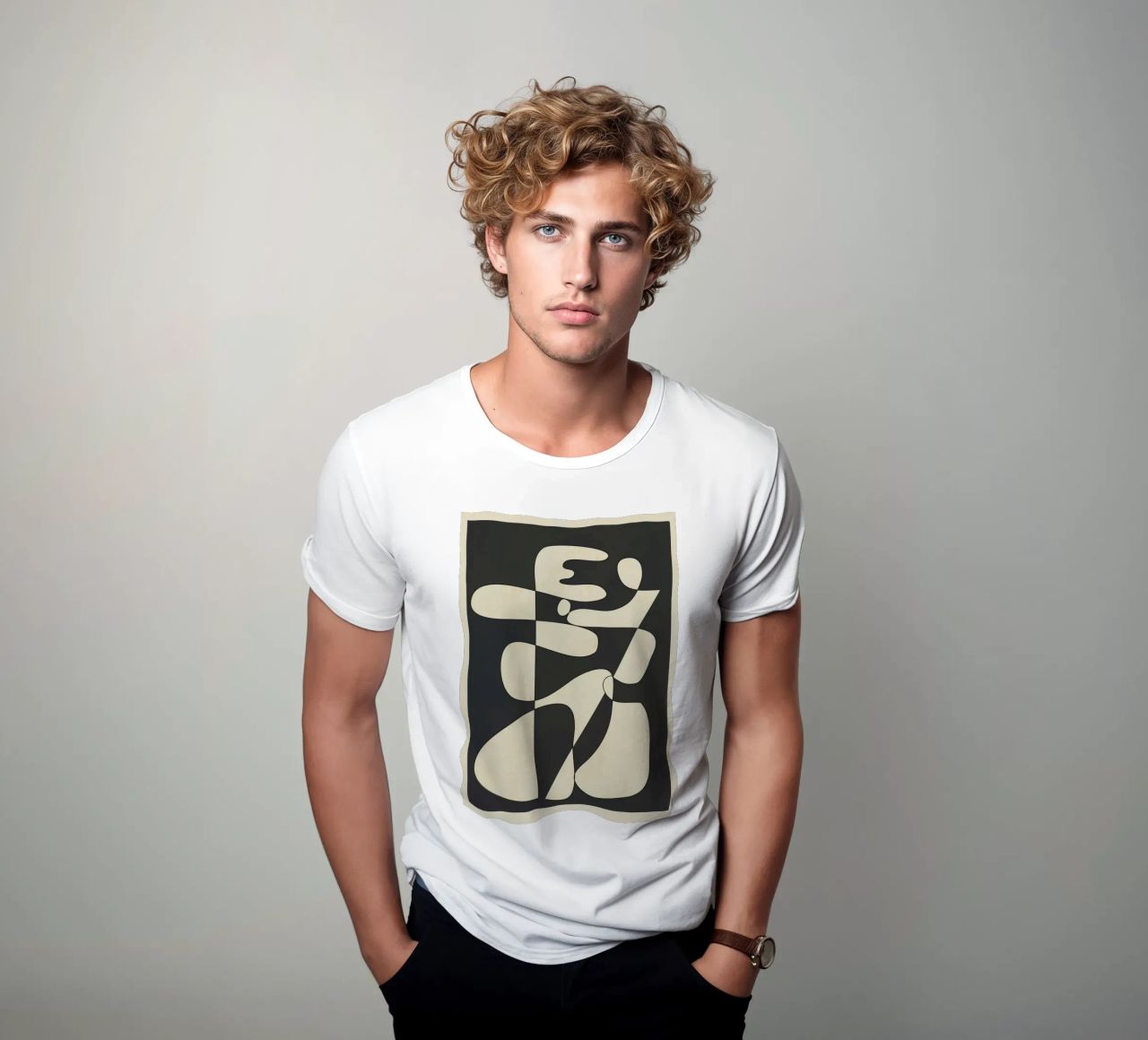 Modern Abstract Contrast – Noir t-shirt da cityart