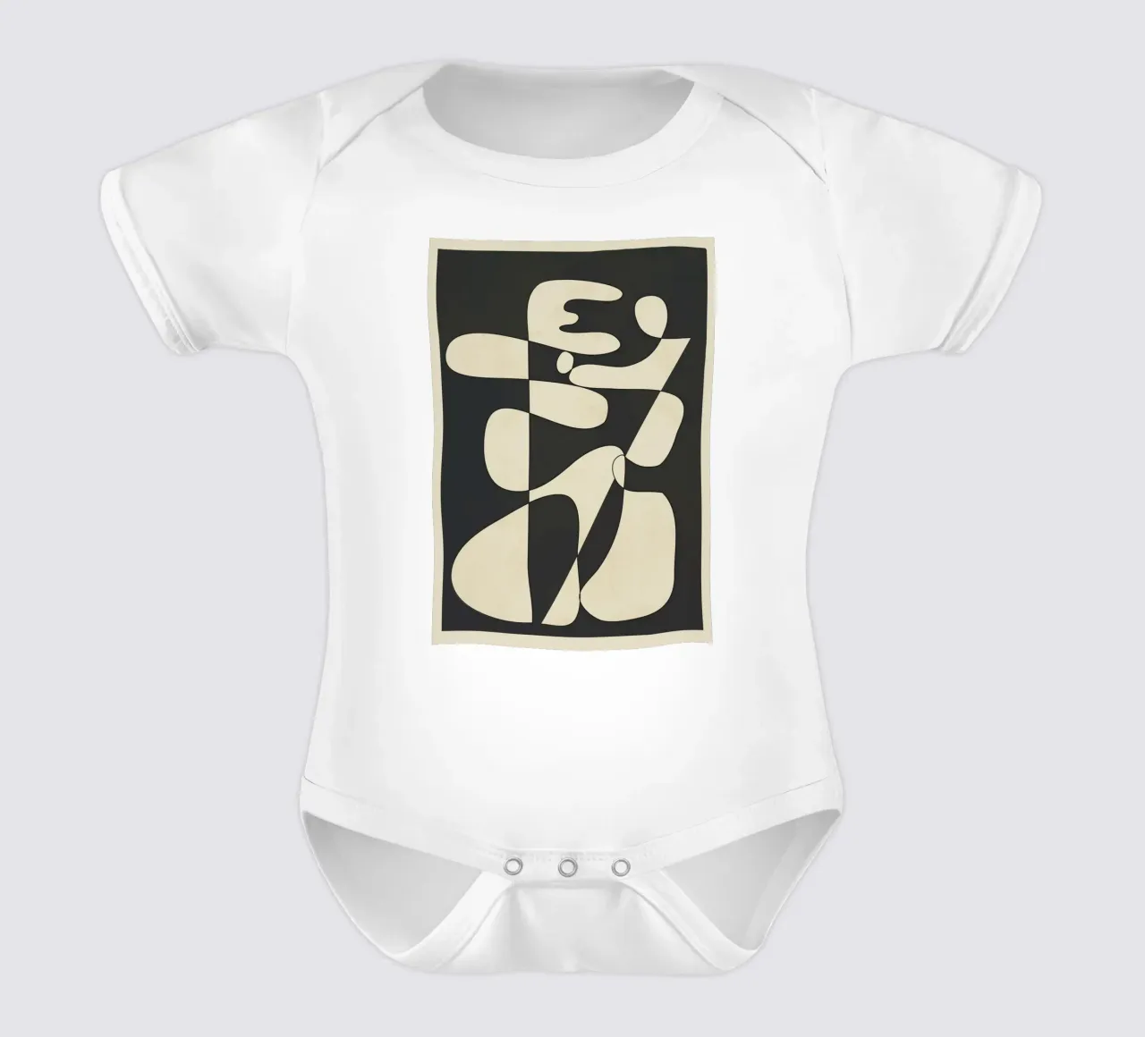 Modern Abstract Contrast – Noir body neonato maniche corte da cityart
