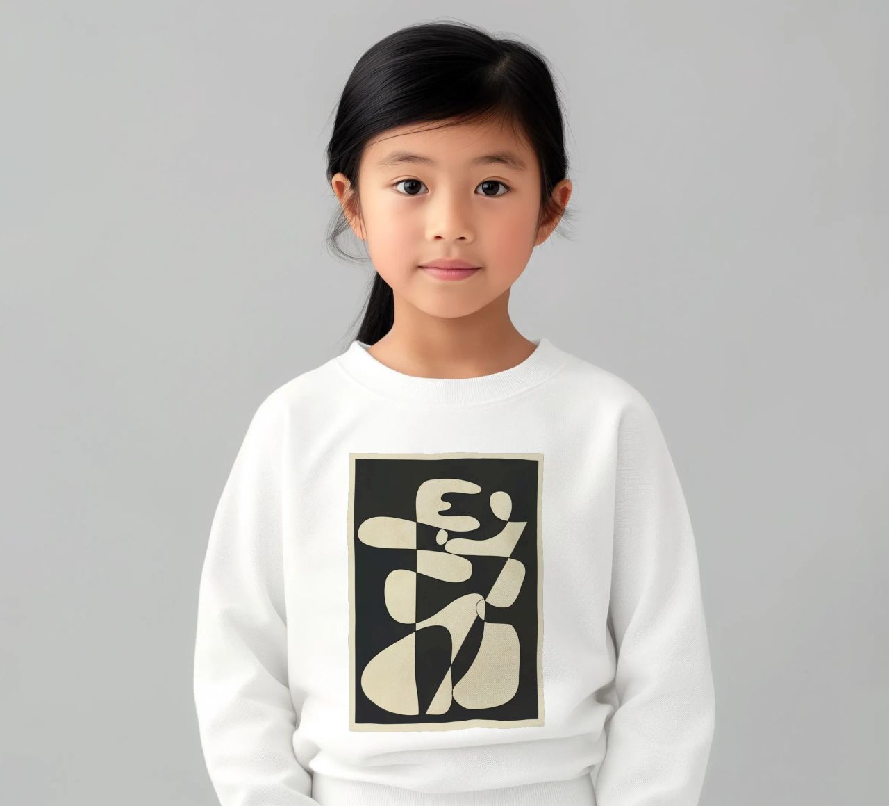 Modern Abstract Contrast – Noir felpa bambino da cityart
