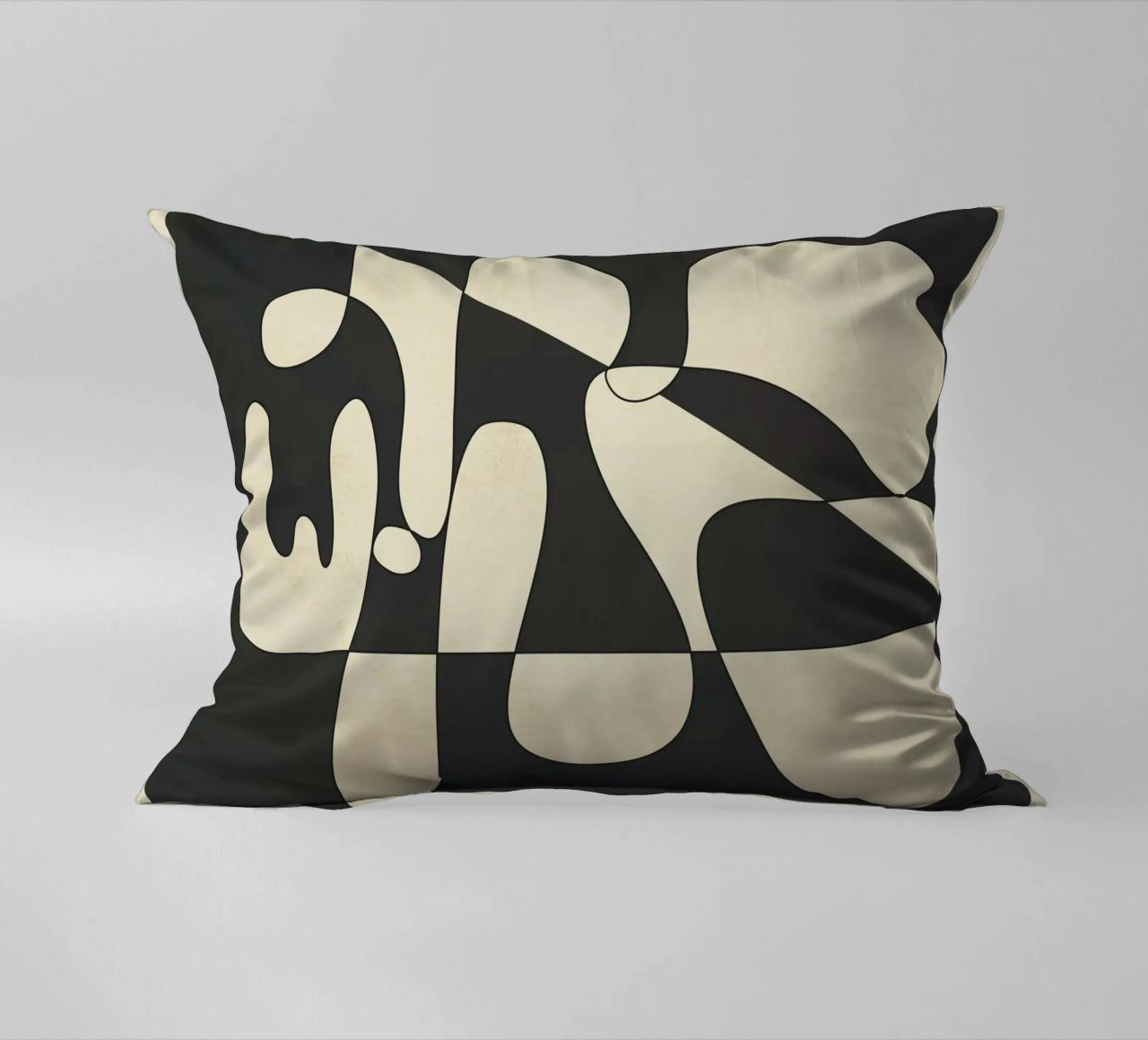 Modern Abstract Contrast – Noir cuscino da cityart