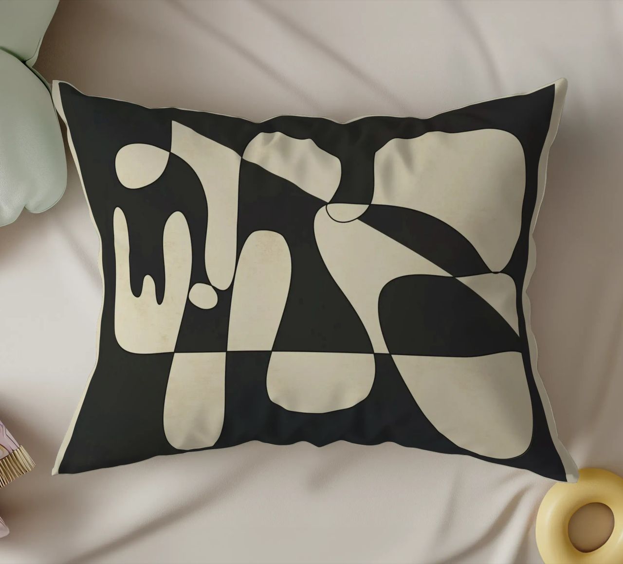 Modern Abstract Contrast – Noir cuscino da cityart