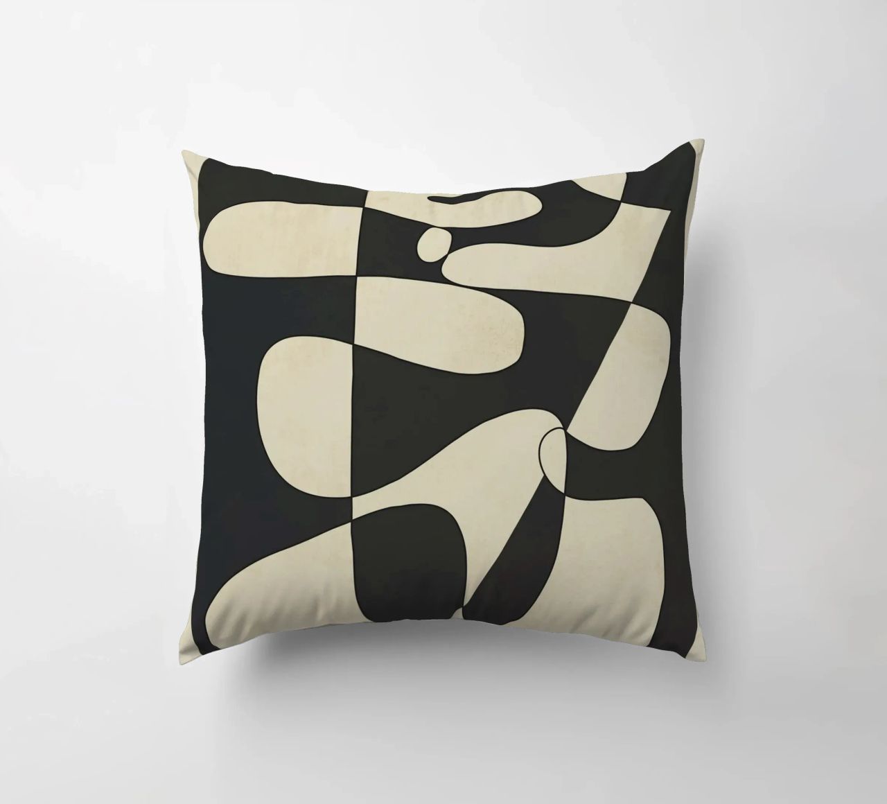 Modern Abstract Contrast – Noir cuscino da cityart