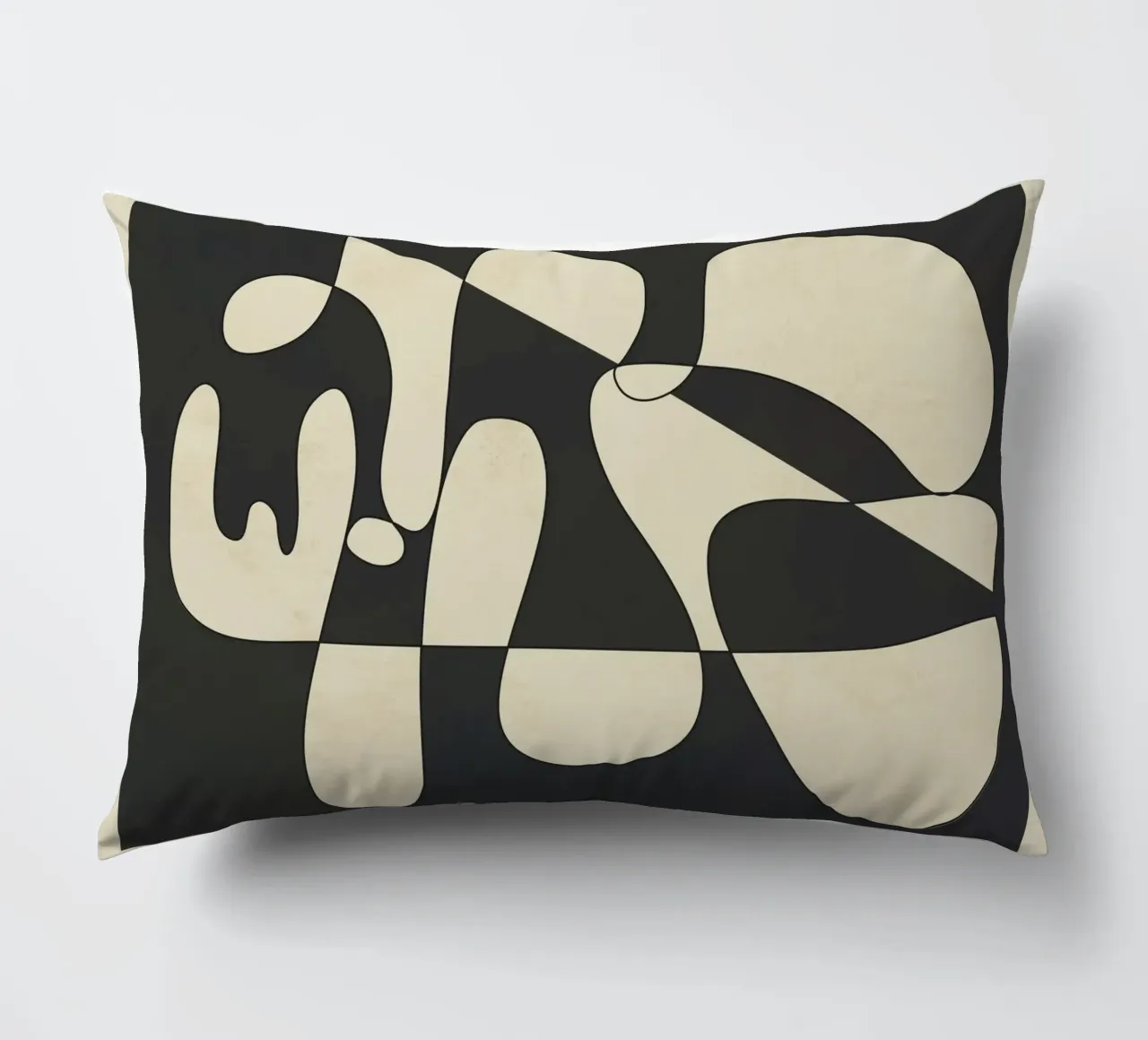 Modern Abstract Contrast – Noir cojín de cityart