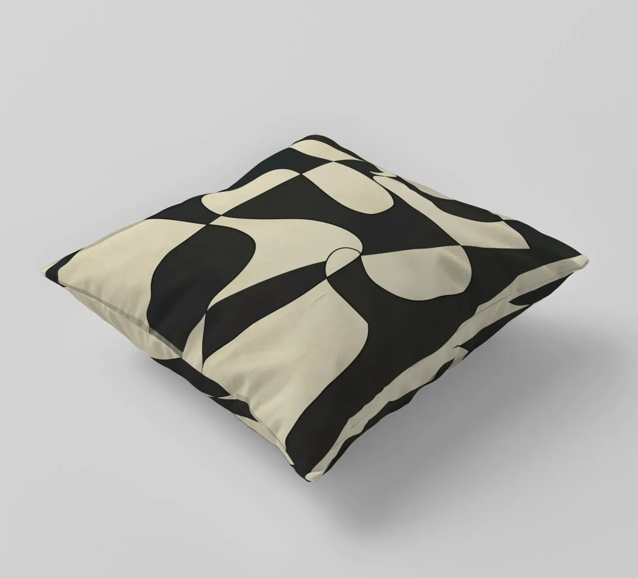 Modern Abstract Contrast – Noir cojín de cityart