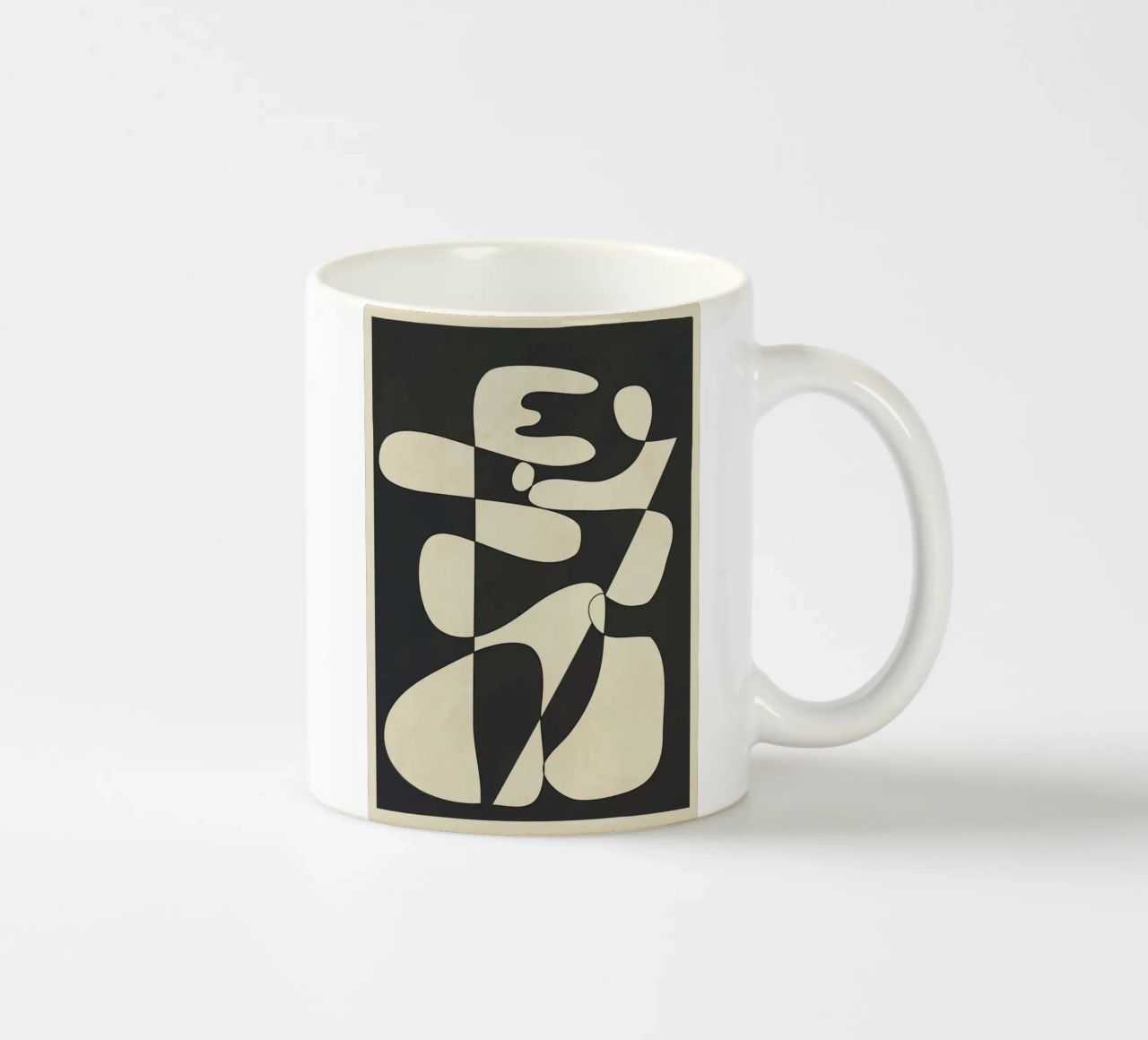 Modern Abstract Contrast – Noir tazza in ceramica da cityart