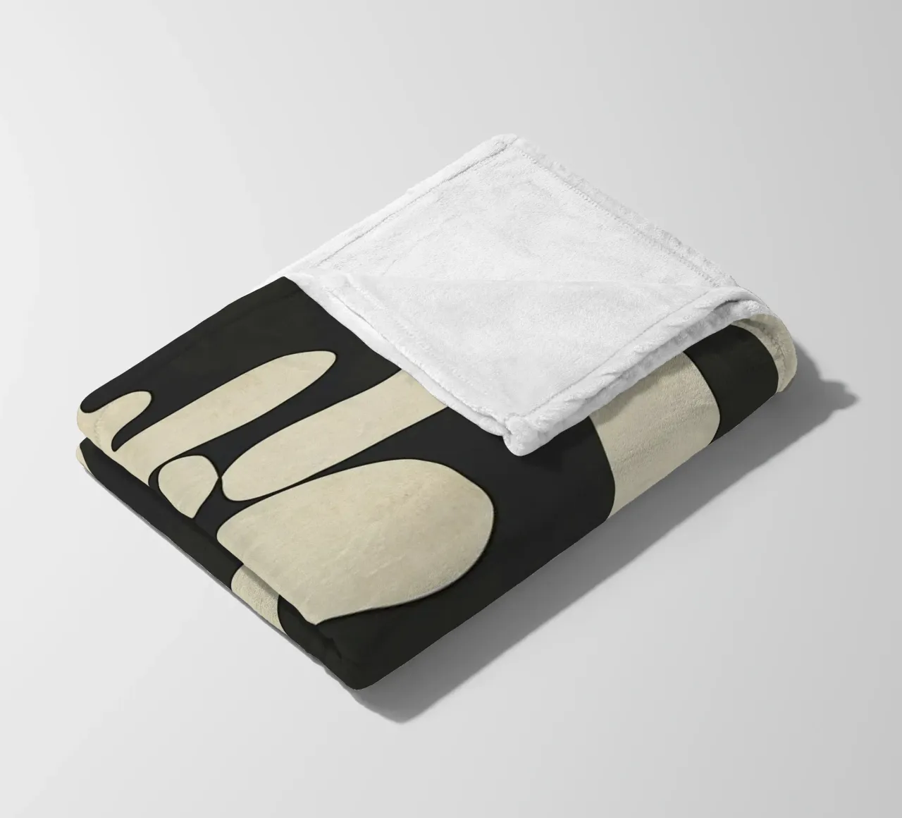 Modern Abstract Contrast – Noir coperta in pile da cityart