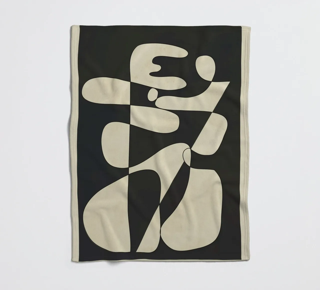 Modern Abstract Contrast – Noir coperta in pile da cityart