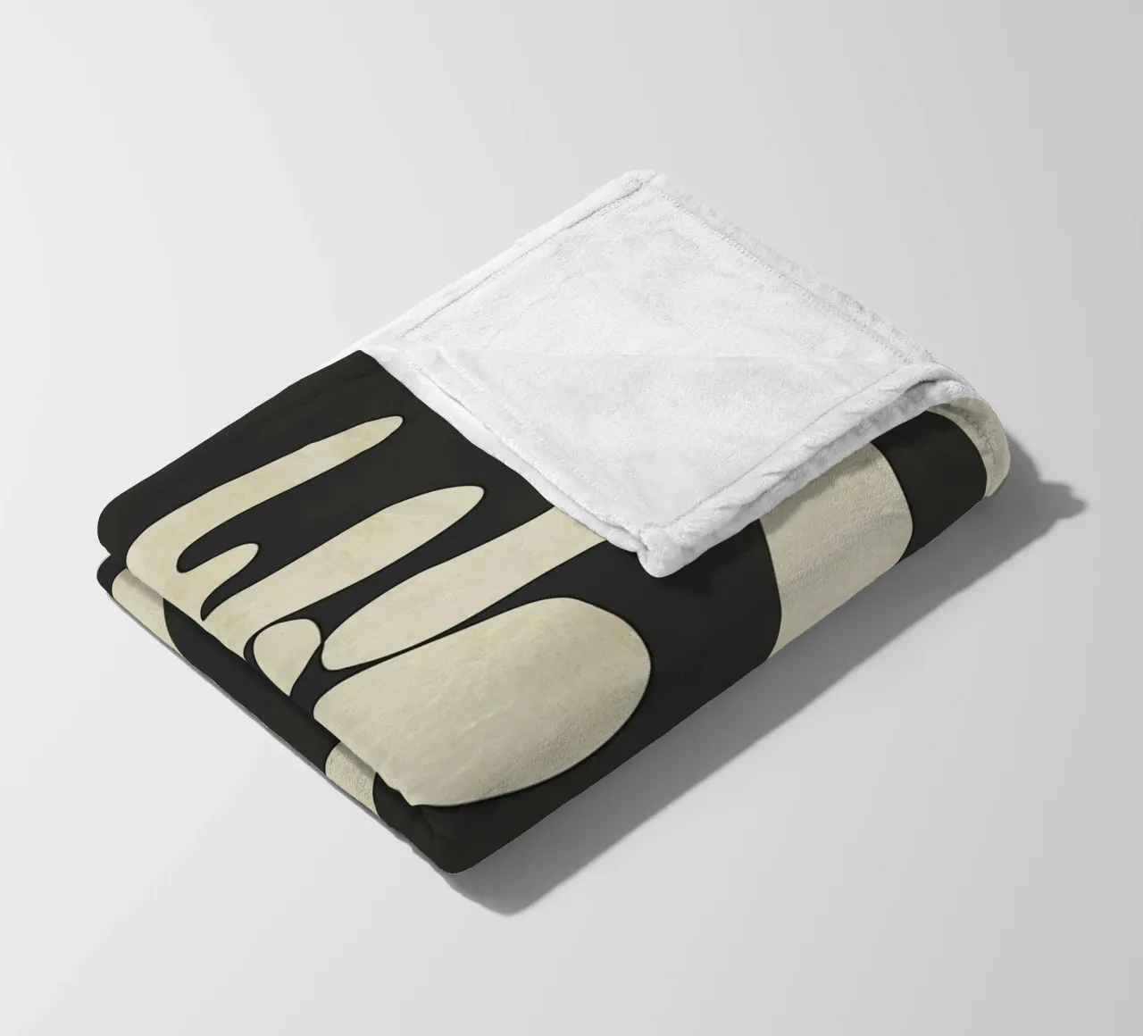Modern Abstract Contrast – Noir coperta in pile da cityart