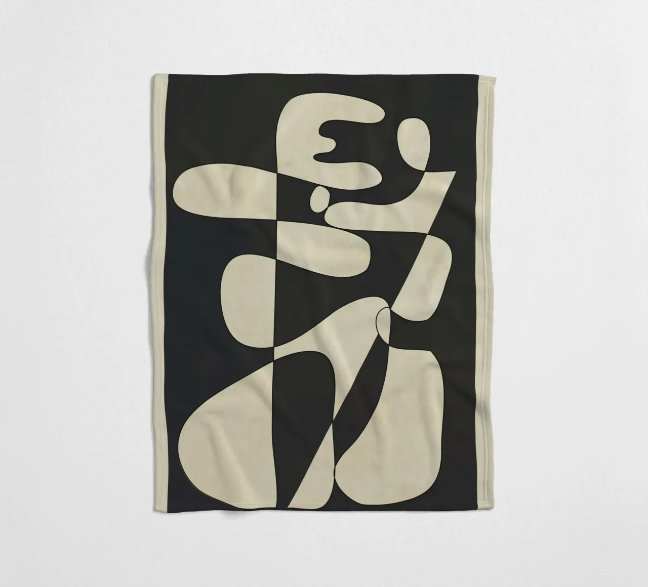 Modern Abstract Contrast – Noir coperta in pile da cityart