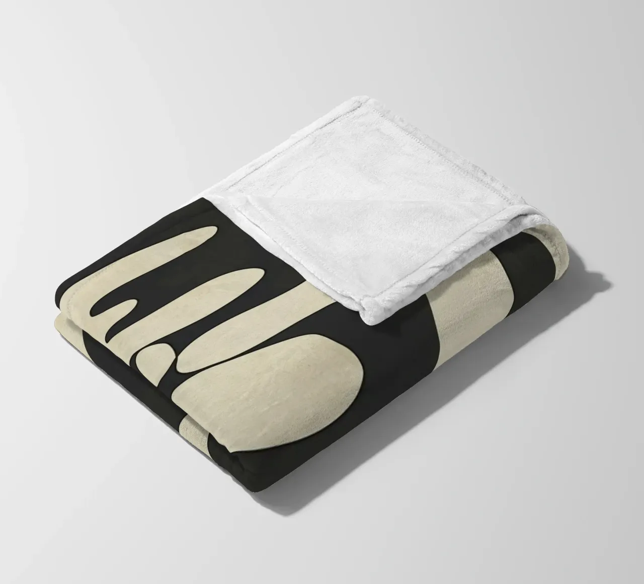 Modern Abstract Contrast – Noir coperta in pile da cityart
