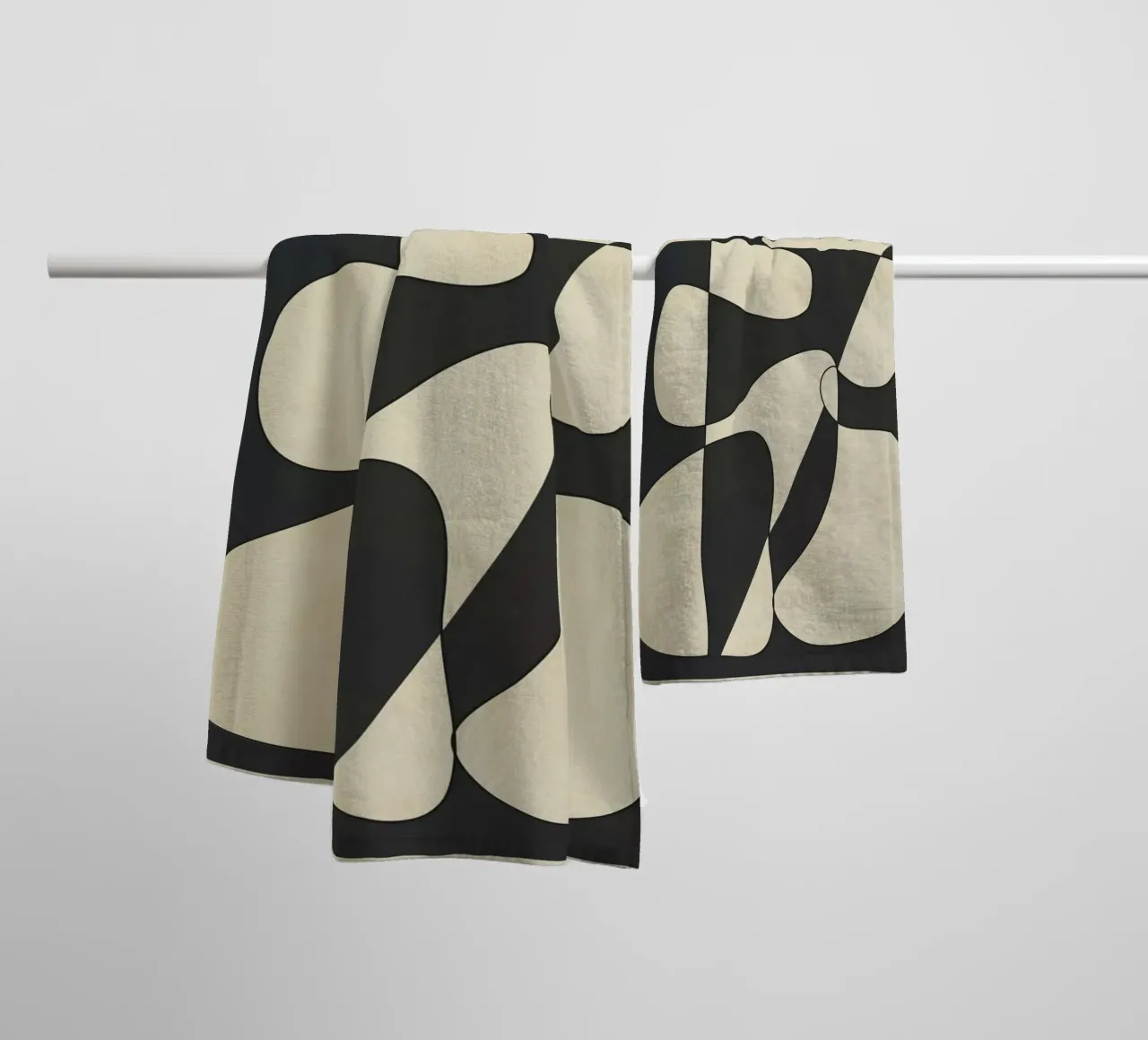 Modern Abstract Contrast – Noir asciugamano da bagno da cityart