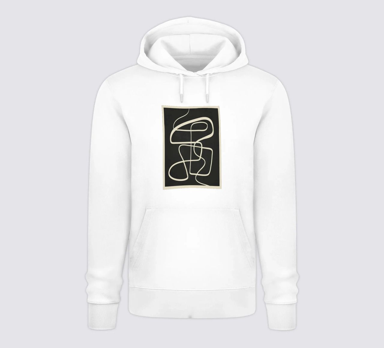 Modern Abstract Lines – Noir felpa con cappuccio da cityart