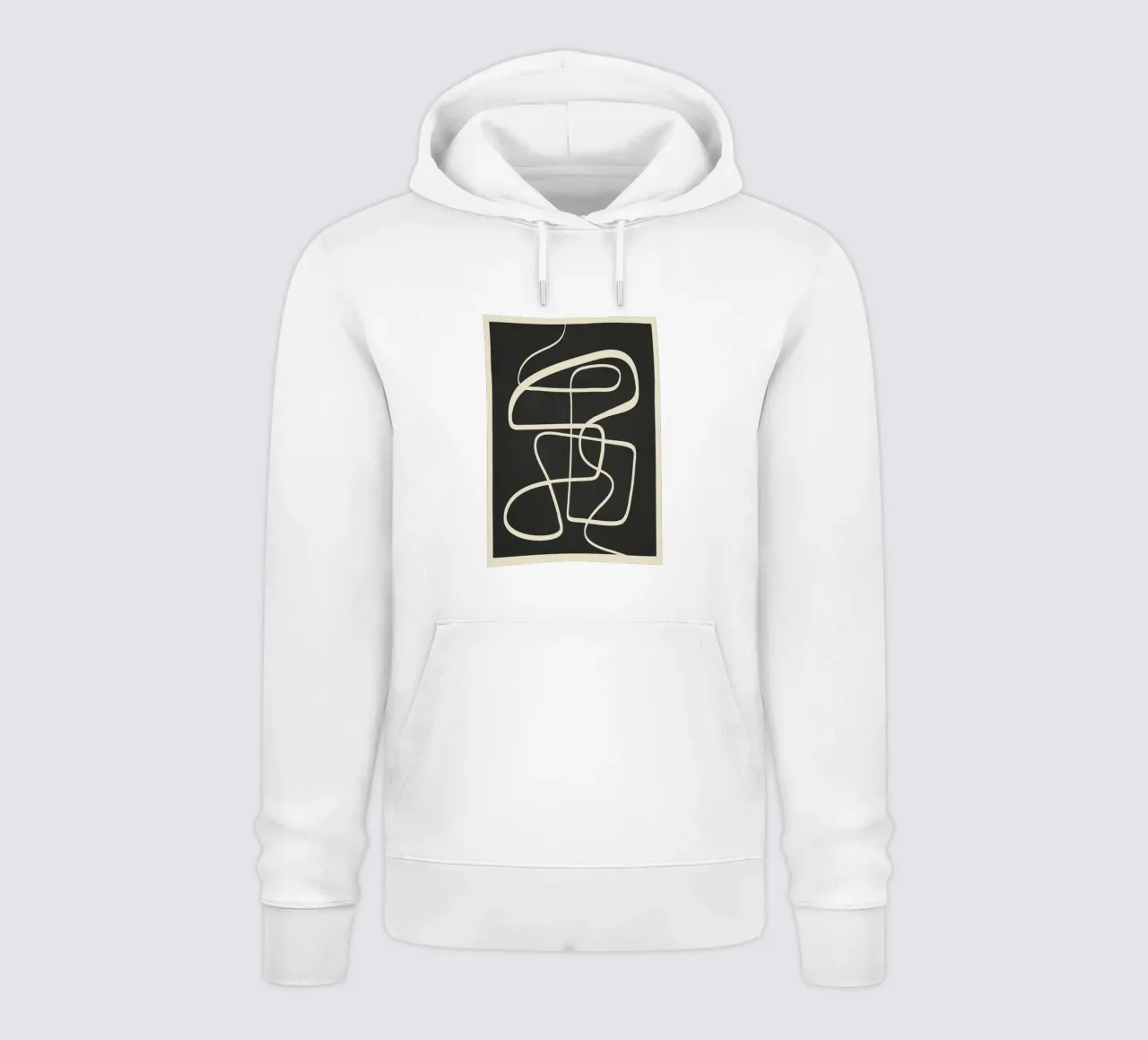 Modern Abstract Lines – Noir felpa con cappuccio da cityart