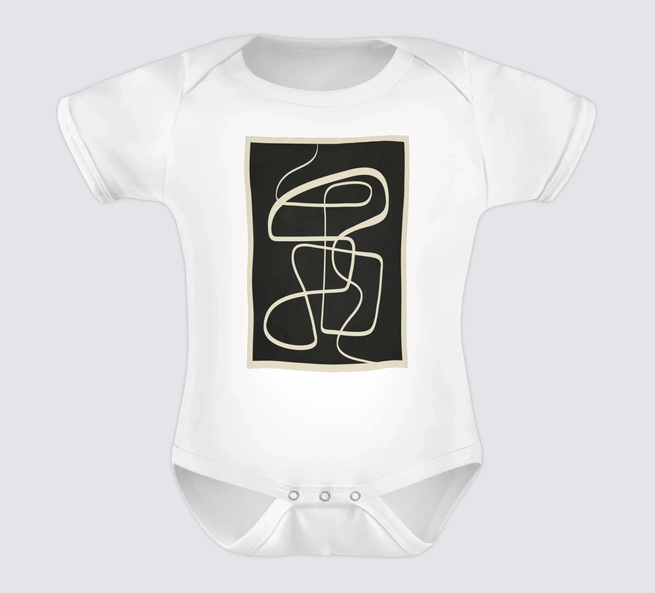Modern Abstract Lines – Noir body neonato maniche corte da cityart