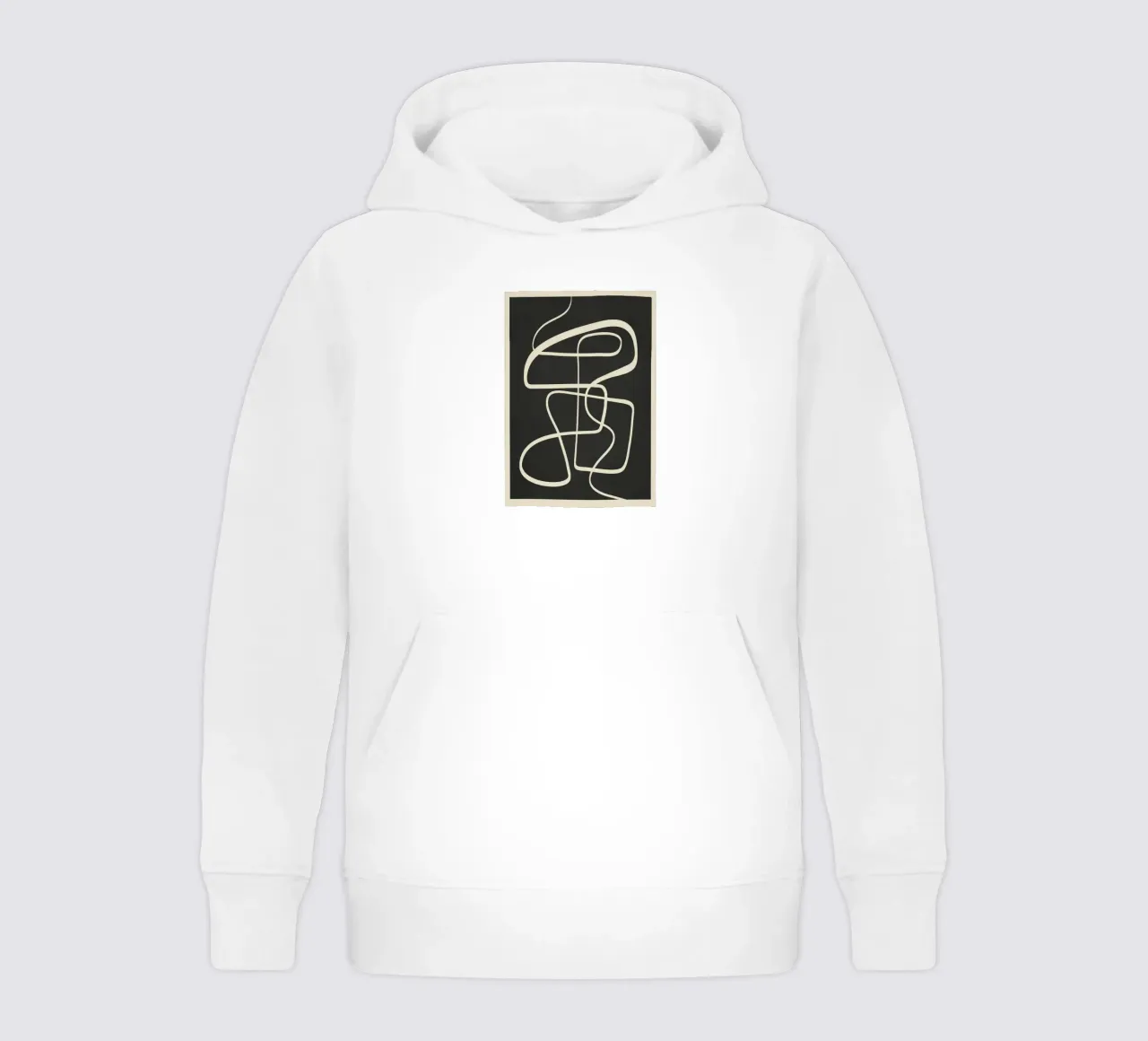 Modern Abstract Lines – Noir felpa bambino con cappuccio da cityart