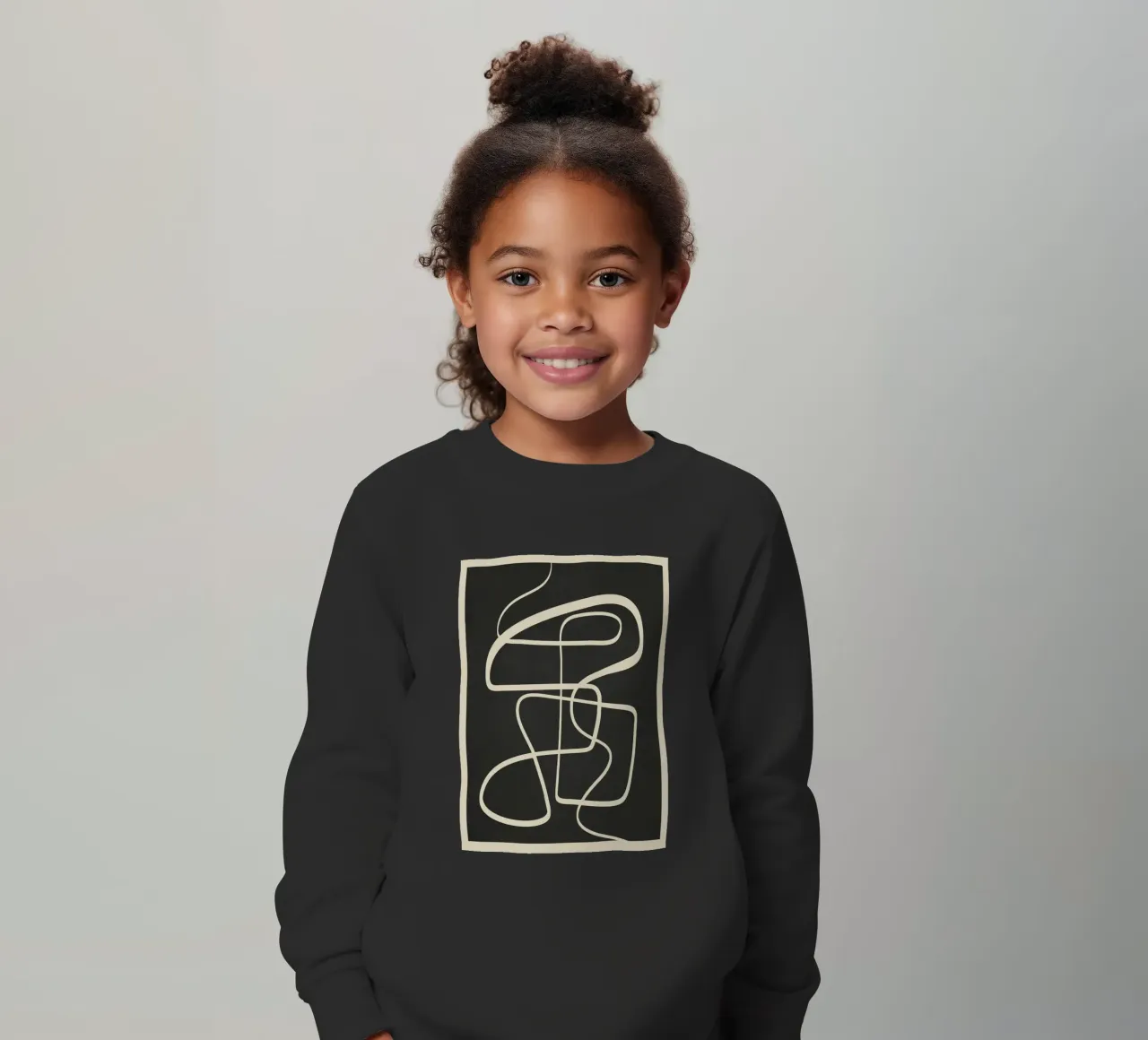 Modern Abstract Lines – Noir felpa bambino da cityart