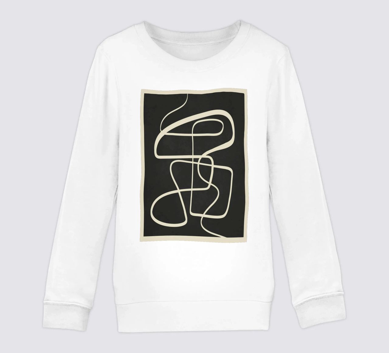 Modern Abstract Lines – Noir felpa bambino da cityart