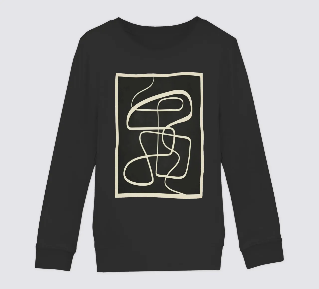 Modern Abstract Lines – Noir felpa bambino da cityart