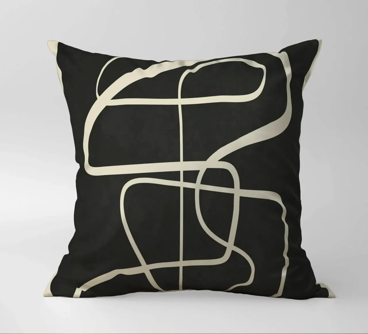 Modern Abstract Lines – Noir Kissen von cityart