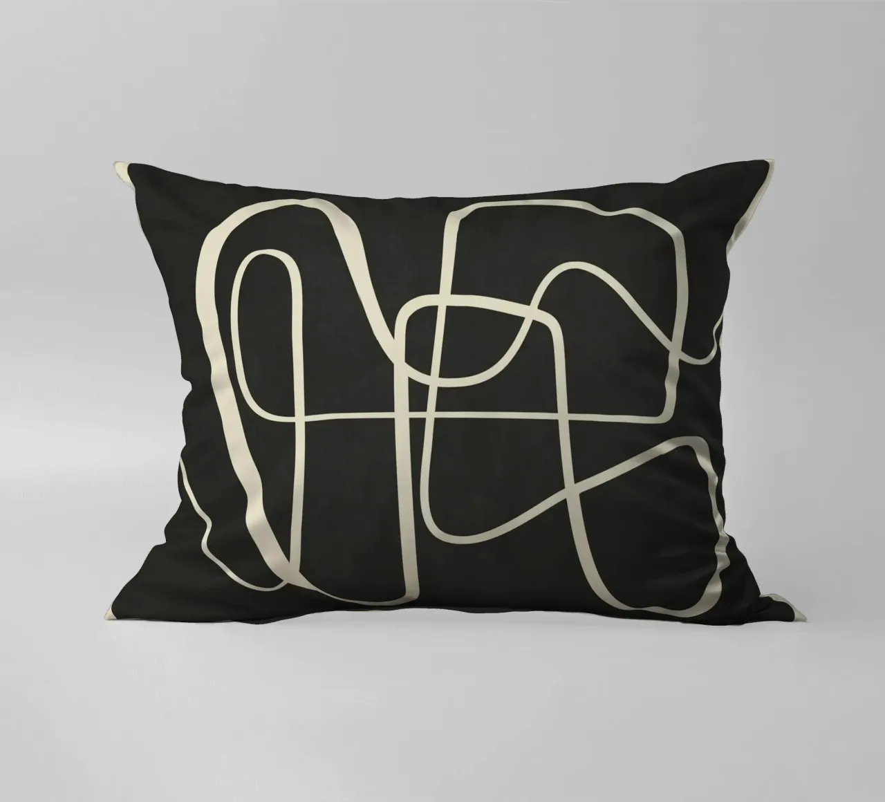 Modern Abstract Lines – Noir cuscino da cityart
