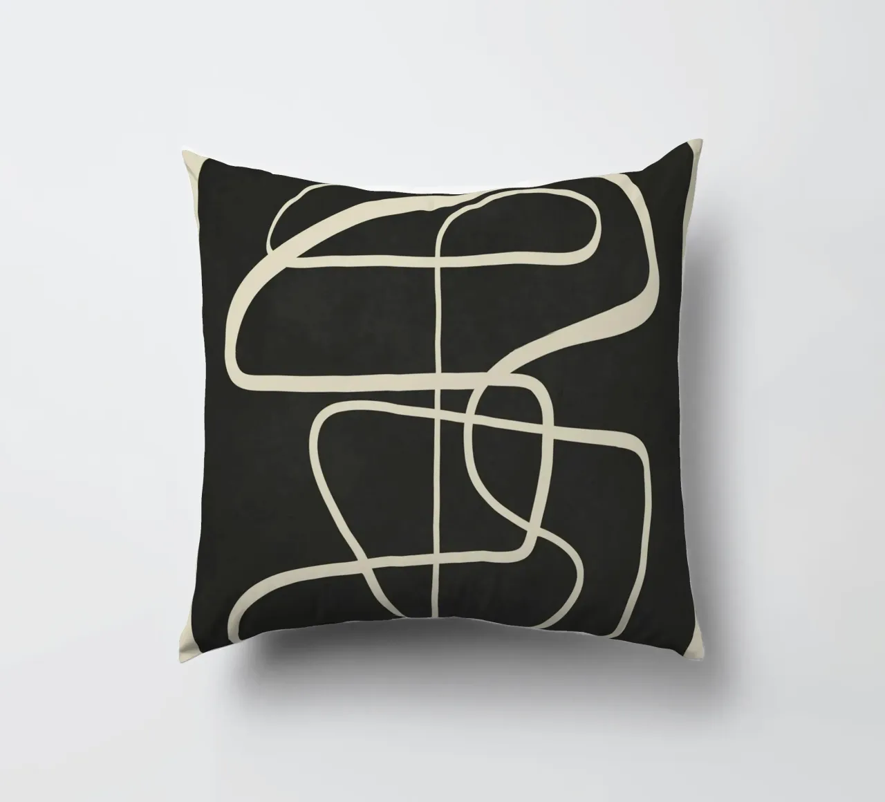 Modern Abstract Lines – Noir cuscino da cityart