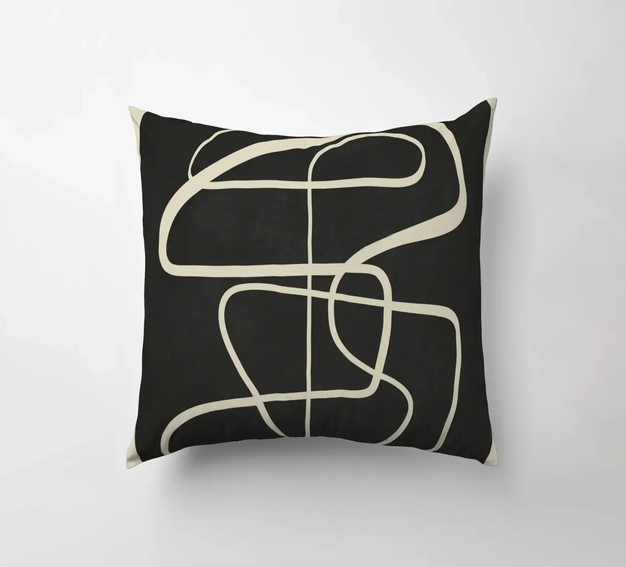 Modern Abstract Lines – Noir cuscino da cityart