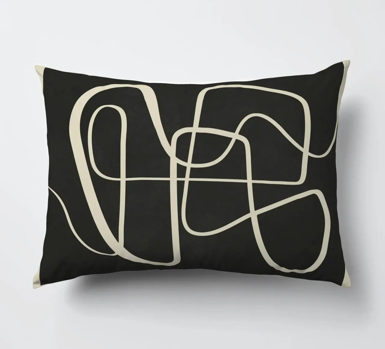Modern Abstract Lines – Noir cuscino da cityart
