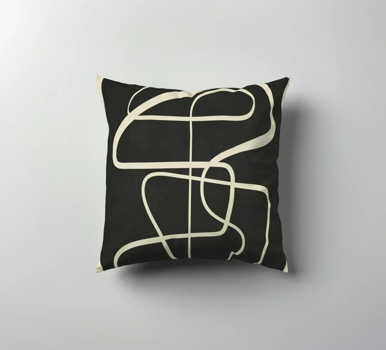 Modern Abstract Lines – Noir cuscino da cityart