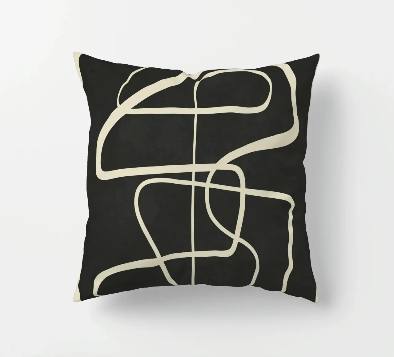 Modern Abstract Lines – Noir cuscino da cityart