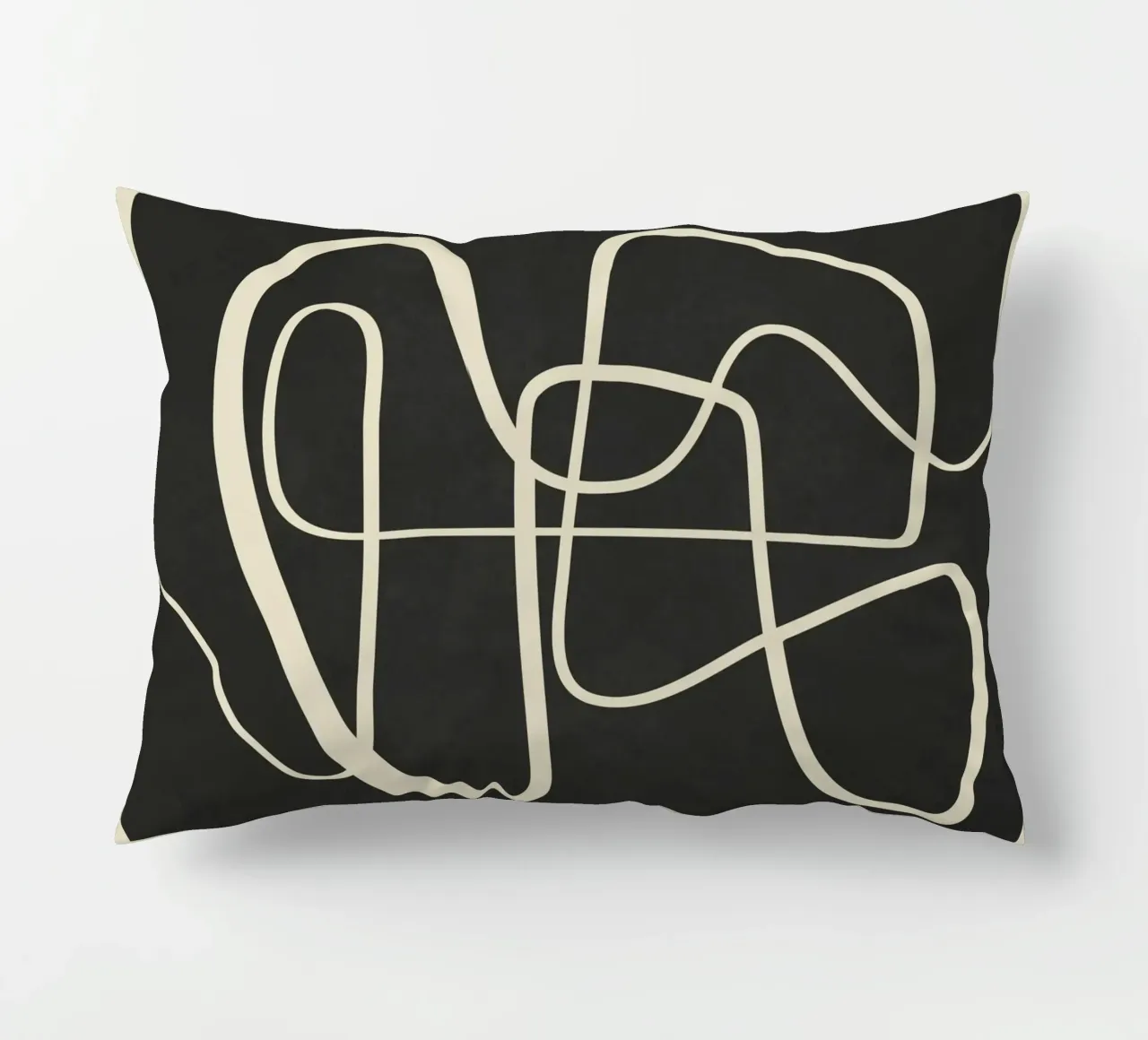 Modern Abstract Lines – Noir cuscino da cityart